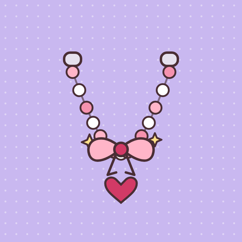 Pink beaded phone charm strap with a bow, heart and stars