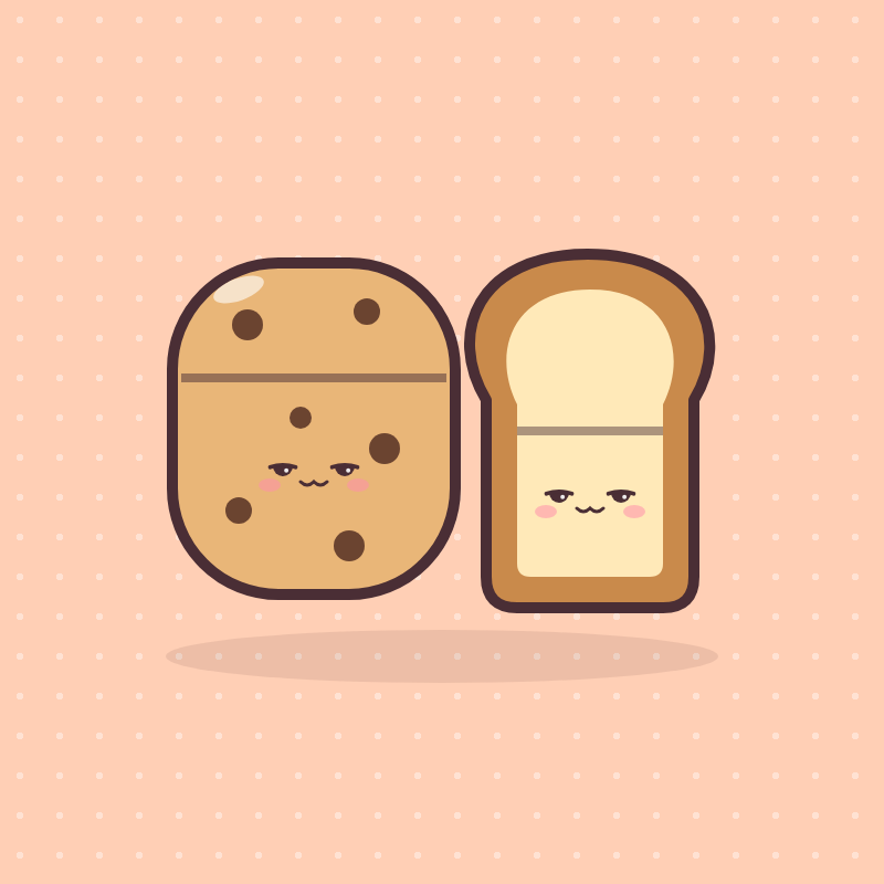 Chocolate cookie and toast earbud cases