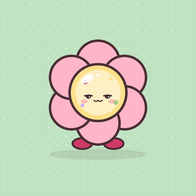 Flower shaker phone grip with a smiling face